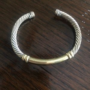 DAVID YURMAN sterling cable & 14k gold bracelet